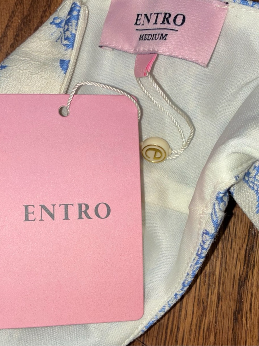 NWT Entro Tie It Up Pretty Blue Floral Bow Strap Midi Dress Coquette Girl Vibes - Picture 9 of 13